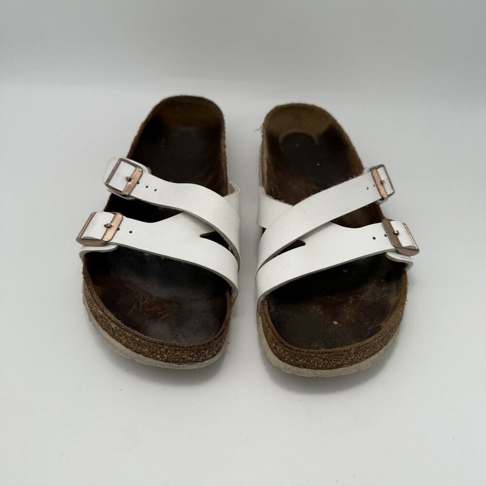 Birkenstock White Yao Birko-Flor Strap Sandals Womens Size 40 US 8.5 - Picture 5 of 7